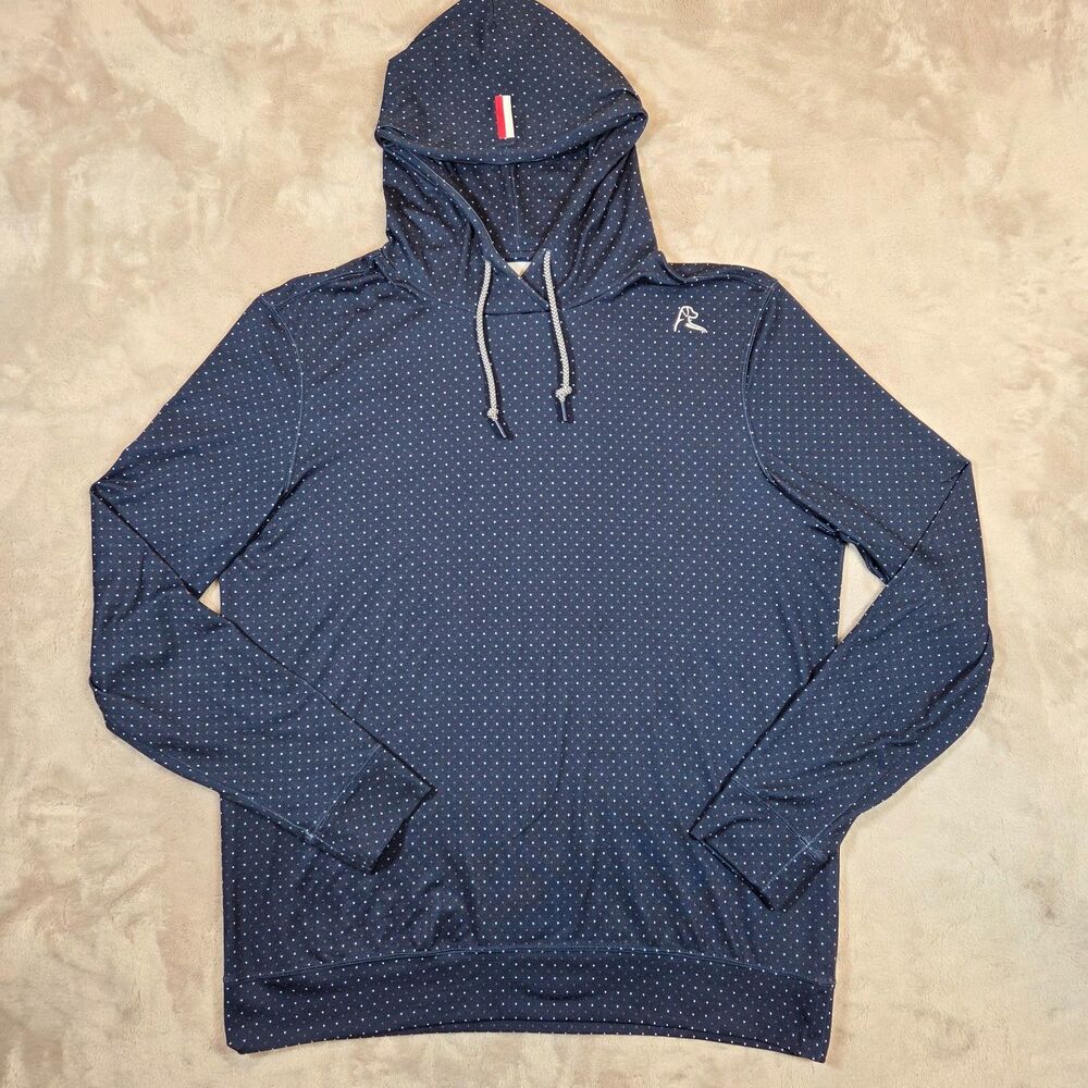 Rhoback Hesi Hoodie Men's M Navy Stateside Dot Performance Golf Stretch